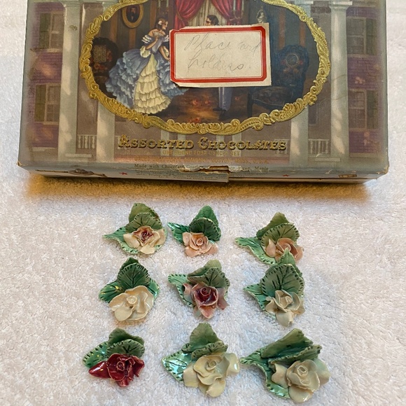 Vintage Rose Flower Place Card Holders (9) - Picture 1 of 4